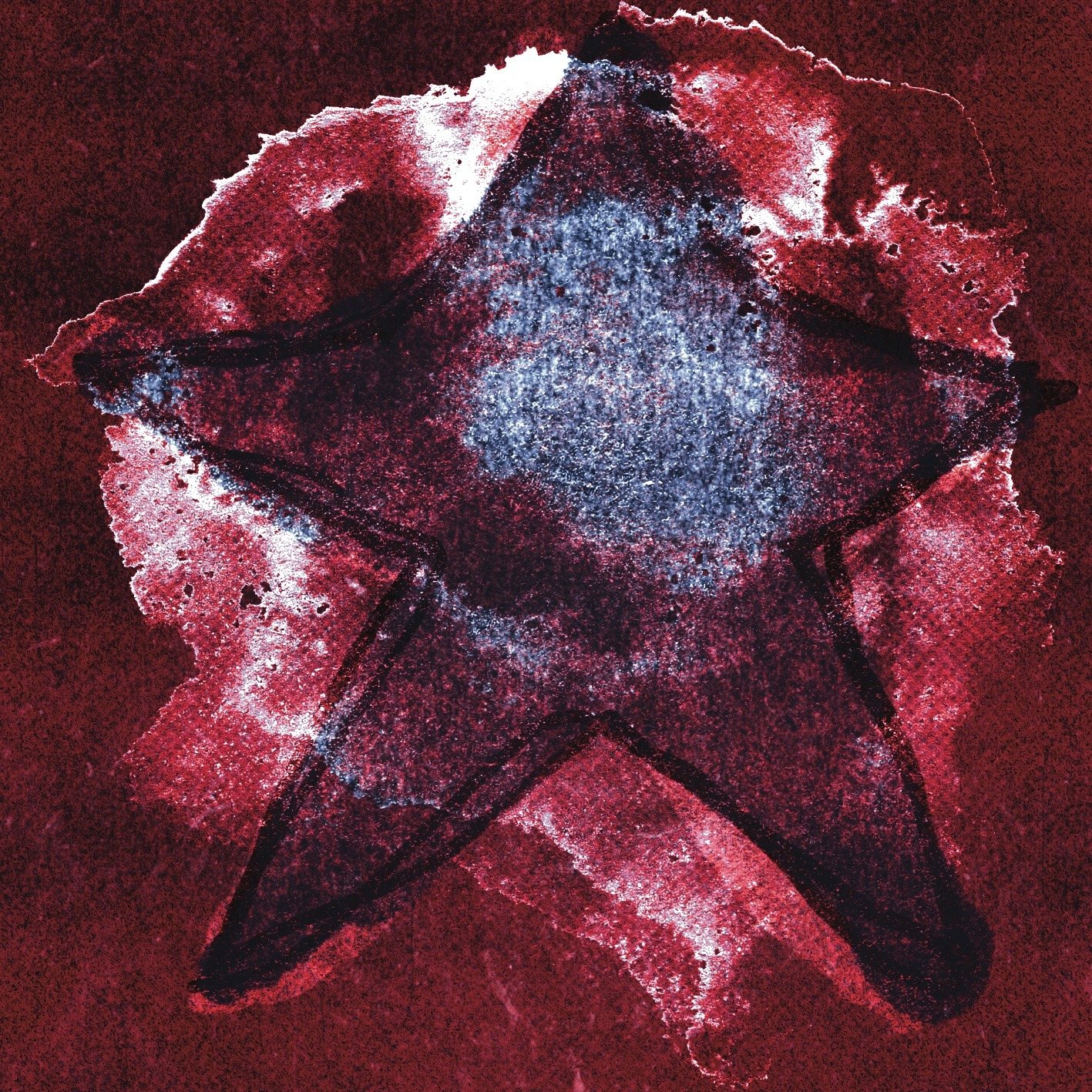 Textured red star artwork